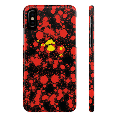 Slim Cute iPhone Cases - | iPhone 15 Case | iPhone 15 Pro Max Case, Iphone 14 Case, Iphone 14 Pro Max, Iphone 13, Red Yellow Paint Splash