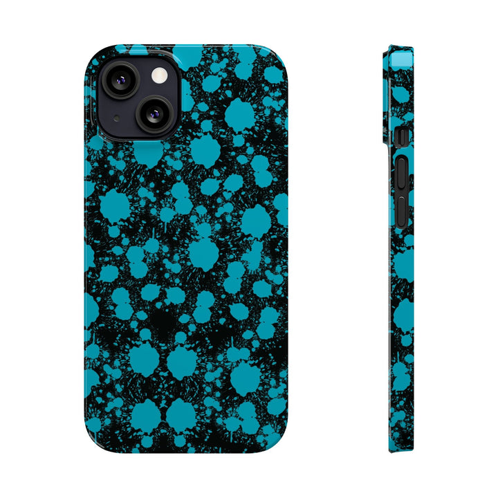 Slim Cute Phone Cases for Iphone - | iPhone 15 Case | iPhone 15 Pro Max Case, Iphone 14 Case, Iphone 14 Pro Max, Iphone 13, Blue Paint Blots Splash - Studio40ParkLane