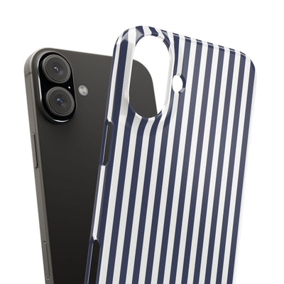 Slim Navy Blue Striped Cute Phone Case for Iphone 16 - | iPhone 15 Pro Max Case | iPhone 14 Case Iphone 13 12 11 10 9 8 7 XS X Gift for Her - Studio40ParkLane