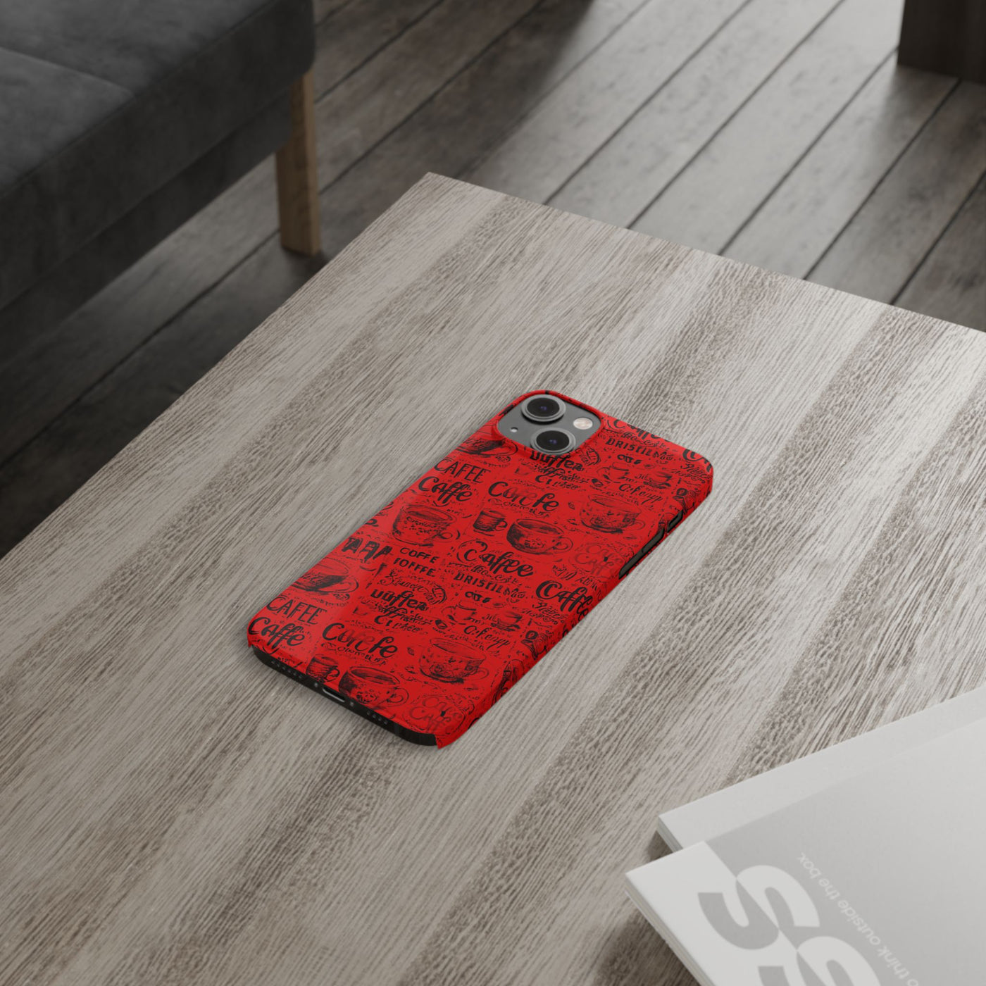 Slim Cute iPhone Cases - | iPhone 15 Case | iPhone 15 Pro Max Case, Iphone 14 Case, Iphone 14 Pro Max, Iphone 13, Red Black Coffee