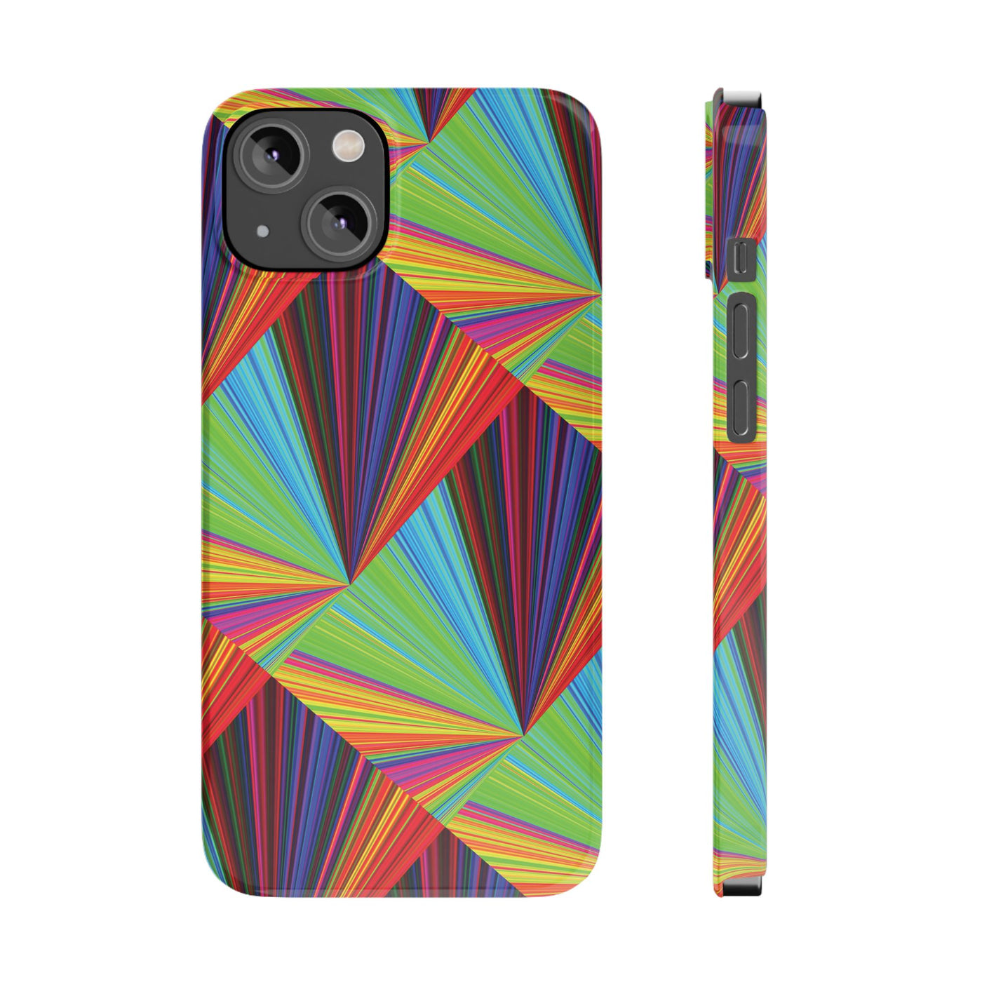 Slim Triangle Kaleidoscope Colors Gift for Her Cute Phone Cases for Iphone 16 Case | iPhone 15 Case | iPhone 15 Pro Max Case, Iphone 14, Iphone 14 Pro Max, Iphone 13, 12, 11, 10, 8,7