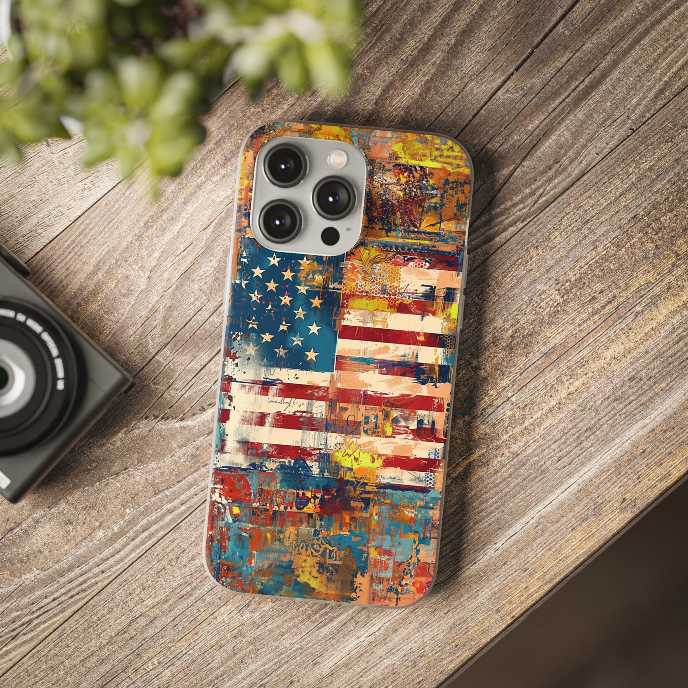 Cute Flexi Phone Cases, US Flag Abstract, Compatible with Samsung Galaxy S23, Samsung S22, Samsung S21, Samsung S20, Galaxy S20 Ultra