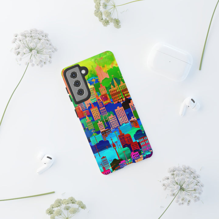 Cute Samsung Case | Cool Iphone Case | Summer City Skyline, Samsung S24, S23, S22, S21, IPhone 15 Case | Iphone 14 Case, Iphone 13 Case - Studio40ParkLane