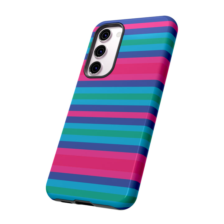 Cute Samsung Phone Case | Aesthetic Samsung Phone Case | Stripes Blue Pink | Galaxy S23, S22, S21, S20 | Luxury Double Layer | Cool - Studio40ParkLane