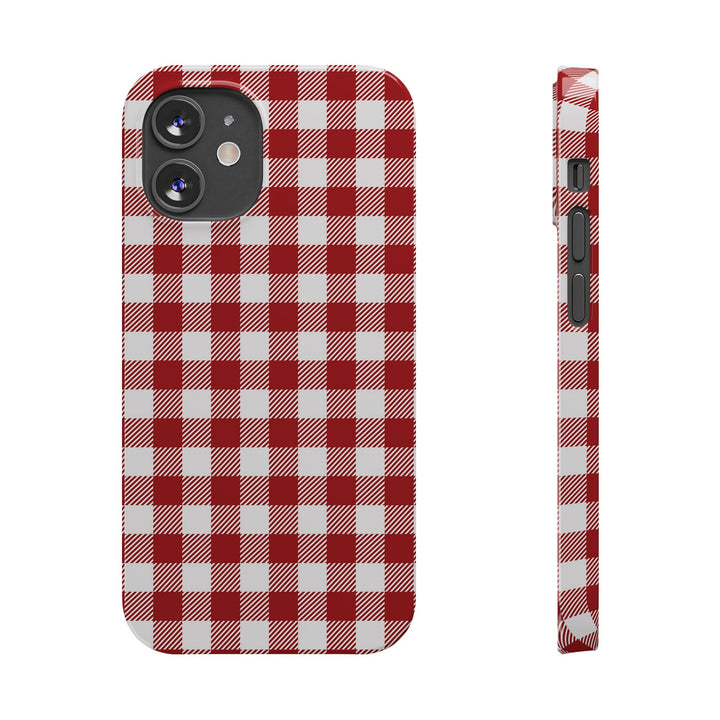 Slim Red Gingham Gift for Her Cute Phone Cases for Iphone 16 Pro Max | iPhone 15 Case | iPhone 15 Pro Max Case, Iphone 14, 13, 12, 11, 10, 8, 7 - Studio40ParkLane
