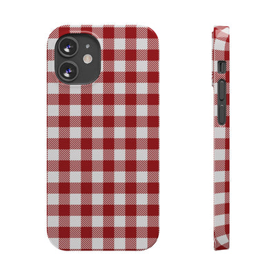 Slim Red Gingham Gift for Her Cute Phone Cases for Iphone 16 Pro Max | iPhone 15 Case | iPhone 15 Pro Max Case, Iphone 14, 13, 12, 11, 10, 8, 7