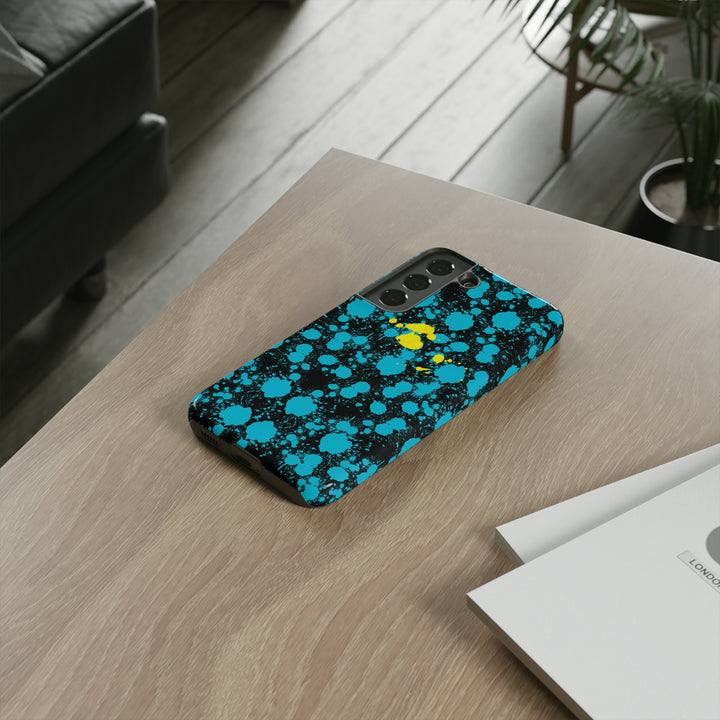 Cute Samsung Phone Cases, Blue Paint Splash Designer Samsung Galaxy S23 Phone Case, Samsung S22 Case, Samsung S21 Case, S20 - Studio40ParkLane