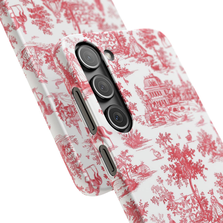 Snap French Toile Personalized Initial Custom Gift for Her Cute Phone Cases for Samsung S24, S23, S22, S21, S20, Plus and Ultra and Iphone, 16, 15, 14, 13, 12, 11. 10 - Studio40ParkLane