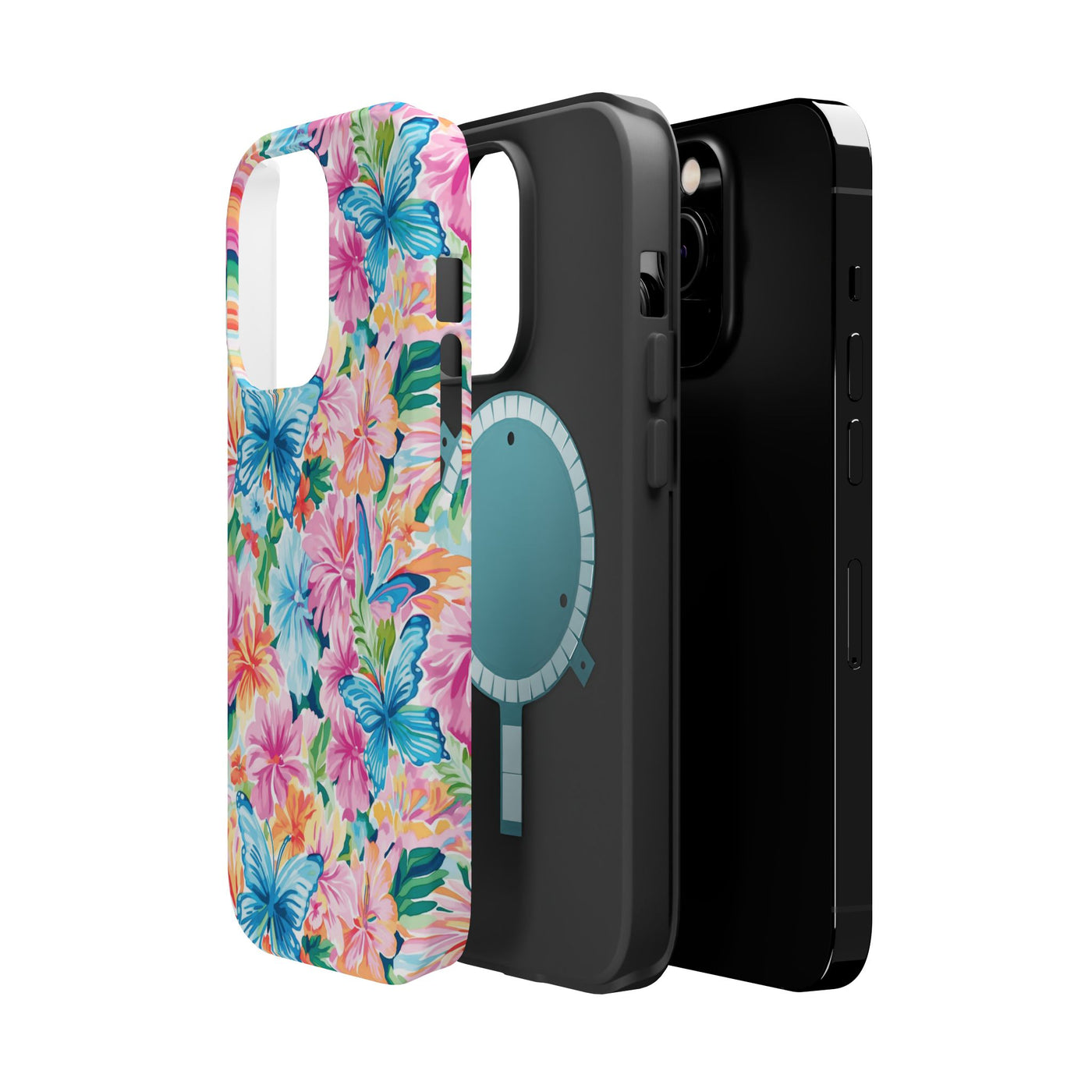 Butterflies Flowers Magsafe Cute Phone Case for Iphone Gift for Her, iPhone 16 Case iPhone 15 Pro Max Case, Iphone 14, Iphone 14 Pro Max, 13, 12