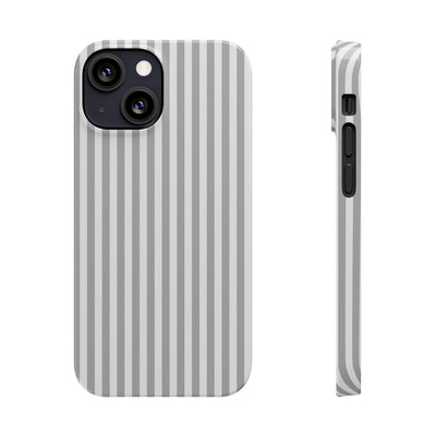 Slim Light Grey Striped Cute Phone Case for Iphone 16 - | iPhone 15 Pro Max Case | iPhone 14 Case Iphone 13 12 11 10 9 8 7 Gift for Her - Studio40ParkLane