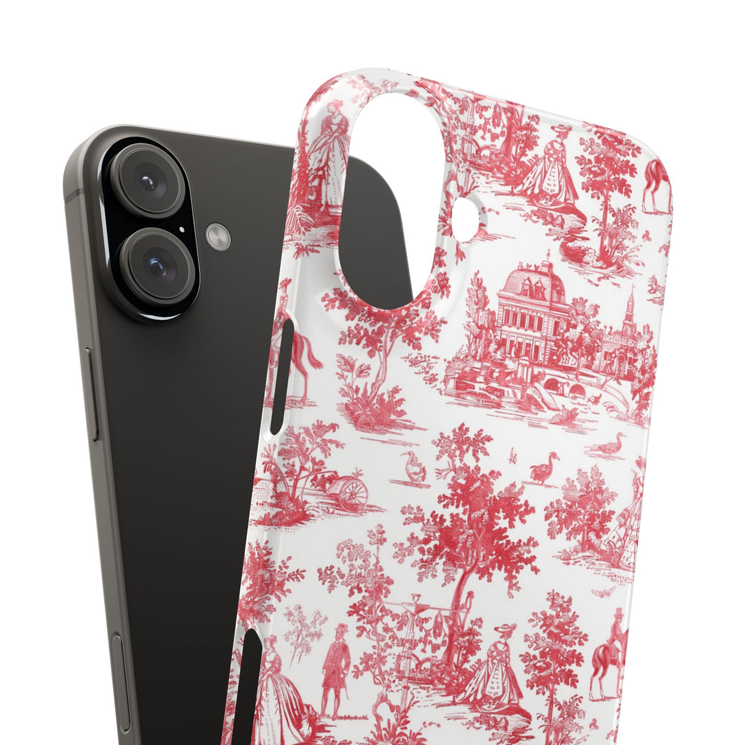Snap French Toile Personalized Initial Custom Gift for Her Cute Phone Cases for Samsung S24, S23, S22, S21, S20, Plus and Ultra and Iphone, 16, 15, 14, 13, 12, 11. 10 - Studio40ParkLane
