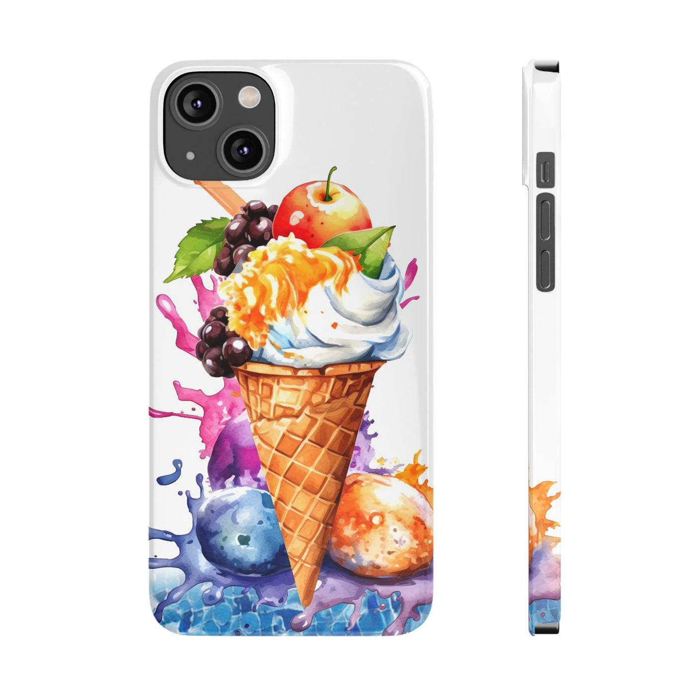 Summer Ice Cream Cone Slim Cute Phone Cases for Iphone  | iPhone 15 Case | iPhone 15 Pro Max Case, Iphone 14, Iphone 14 Pro Max, Iphone 13