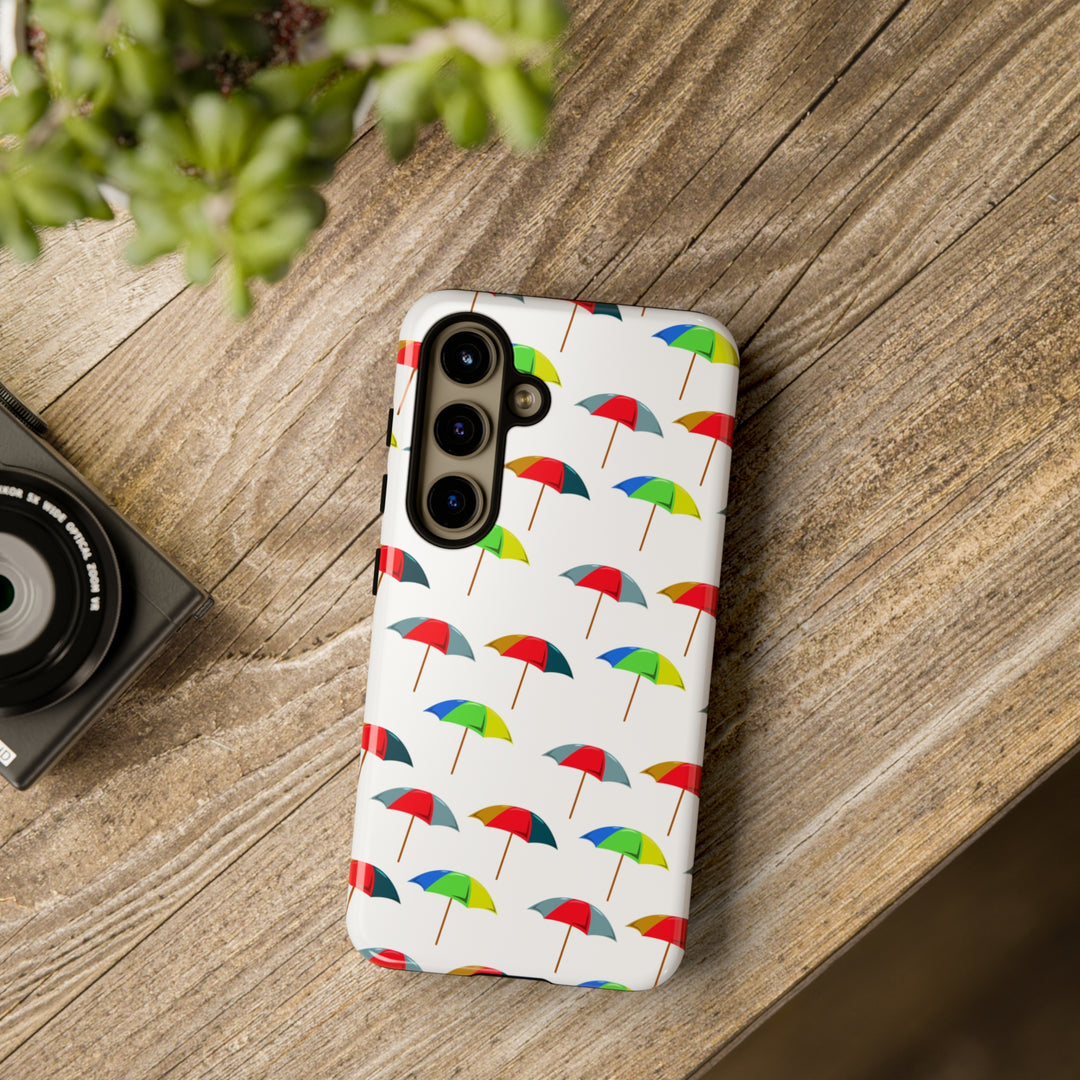 Cute Samsung Phone Case | Aesthetic Samsung Phone Case | Galaxy S23, S22, S21, S20 | Colorful Beach Parasols, Protective Phone Case - Studio40ParkLane