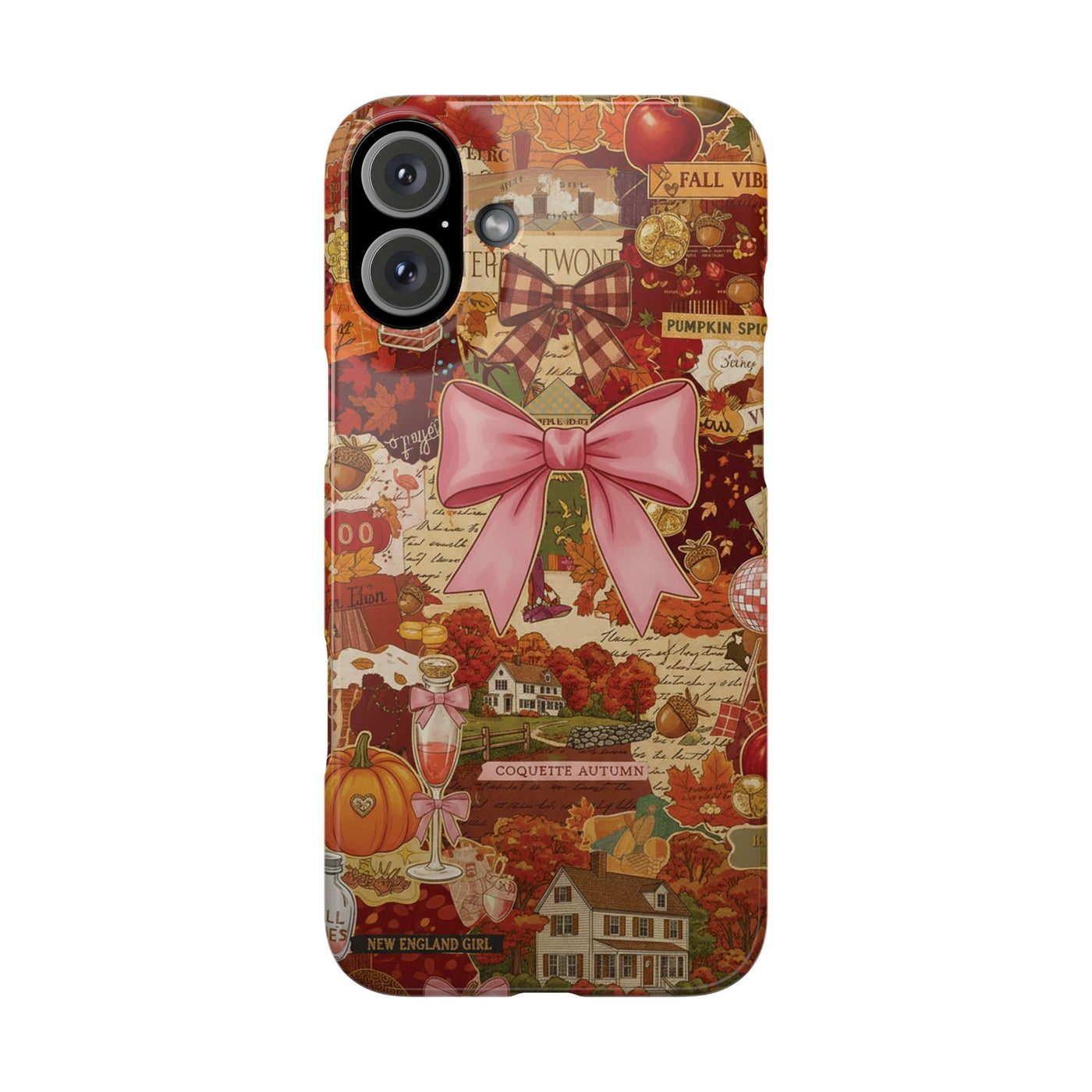 New England fall Coquette Collage Cute Phone Case for Iphone 16 - | iPhone 15 Pro Max Case | iPhone 14 Case Iphone 13 12 11 10 9 8 7 X XS - Studio40ParkLane