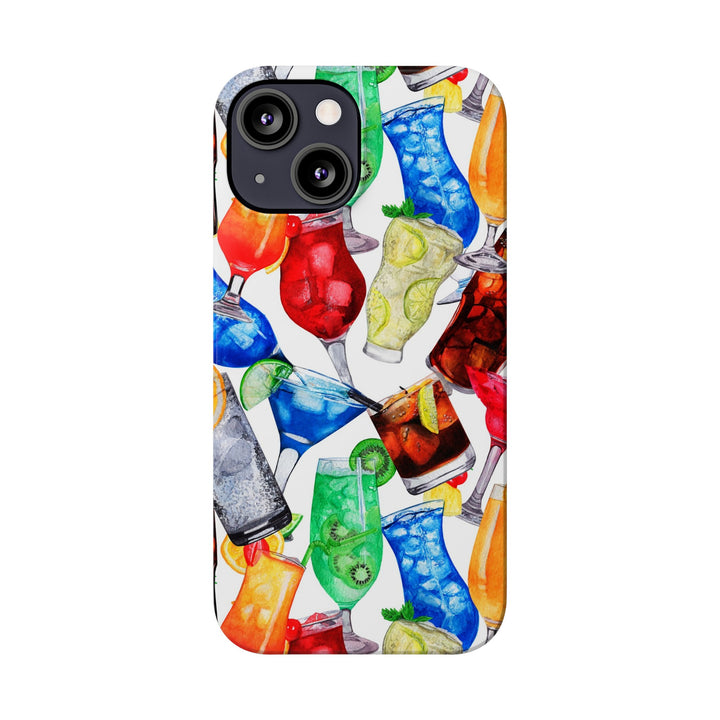 Slim Cute Phone Cases for Iphone - | iPhone 15 Case | iPhone 15 Pro Max Case, Iphone 14 Case, Iphone 14 Pro Max, Iphone 13, Summer Fruit Cocktail - Studio40ParkLane