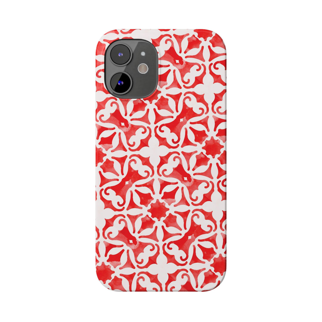 Slim Red Mosaic Gift for Her Cute Phone Cases for Iphone 16 Case | iPhone 15 Case | iPhone 15 Pro Max Case, Iphone 14, Iphone 14 Pro Max, Iphone 13, 12, 11, 10, 8,7 - Studio40ParkLane