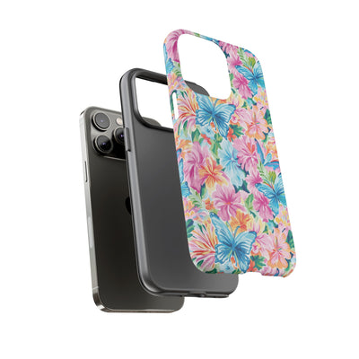 Premium Tough Butterflies Flowers Cute Phone Cases for Samsung S24, S23, S22, S21, S20, Plus and Ultra, Iphone 16 Pro Max,15, 14, 13, 12, 11, 10