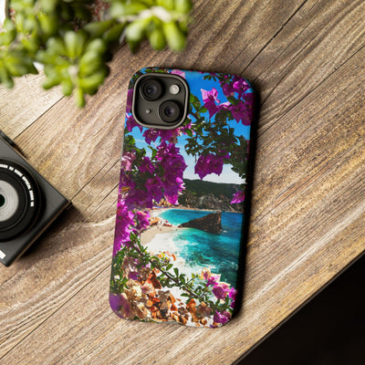 Impact Resistant, Bougainvillea Seaview, Cute Phone Cases for Samsung S24, S23, S22, S21, IPhone 15 pro Iphone 14 pro Iphone 13 IPhone 12 Iphone 11