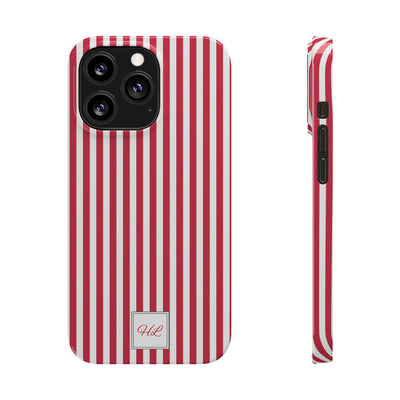 Slim Custom Personalized Winterberry Red Striped Phone Case for Iphone 17 - | iPhone 16 Pro Max Case | iPhone 15 Case Iphone 14 13 12 11 10 9 8 - Studio40ParkLane