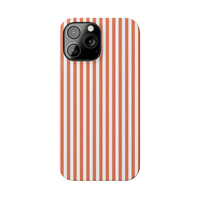 Slim Red Winter Peach Striped Cute Phone Case for Iphone 16 - | iPhone 15 Pro Max Case | iPhone 14 Case 13 12 11 10 9 8 7 X XS Gift for Her