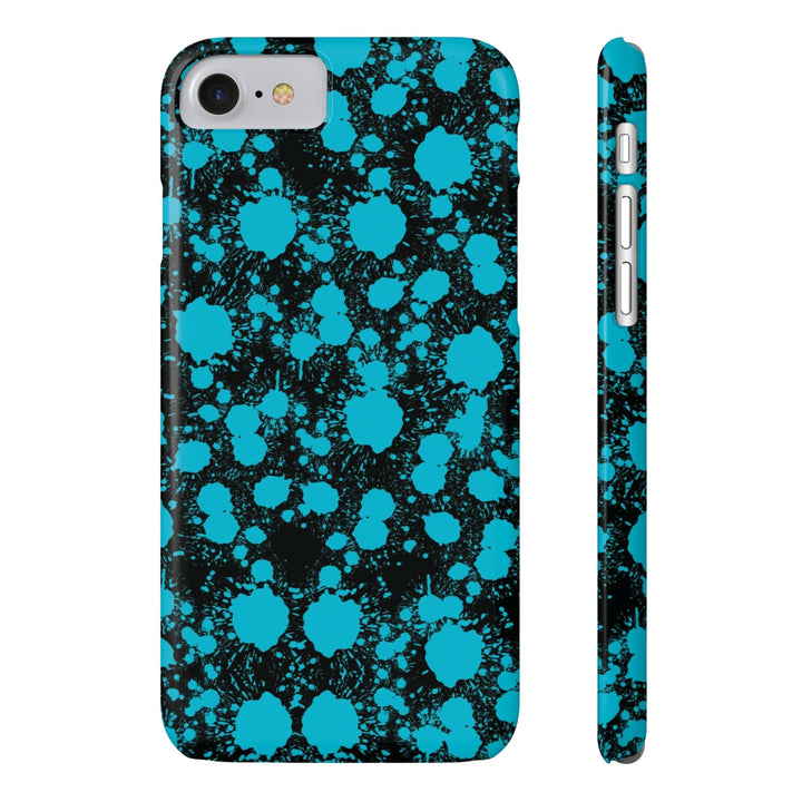 Slim Cute Phone Cases for Iphone - | iPhone 15 Case | iPhone 15 Pro Max Case, Iphone 14 Case, Iphone 14 Pro Max, Iphone 13, Blue Paint Blots Splash - Studio40ParkLane