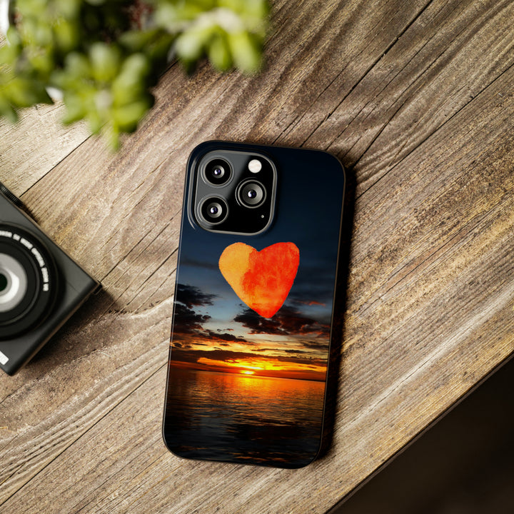 Slim Cute Phone Cases for Iphone - | iPhone 15 Case | iPhone 15 Pro Max Case, Iphone 14 Case, Iphone 14 Pro Max, Iphone 13, Rising Heart Sunset - Studio40ParkLane