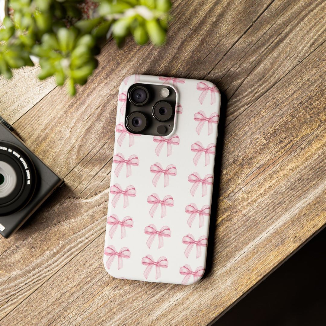 Slim Pink Bows Cute Phone Cases for Iphone 16 Pro Max | iPhone 15 Case | iPhone 15 Pro Max Case, Iphone 14, Iphone 14 Pro Max, Iphone 13 12 11 8 7 - Studio40ParkLane