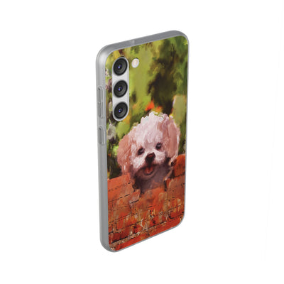 Cute Flexi Samsung Phone Cases, Bichon Frise Dog Galaxy S23 Phone Case, Samsung S22 Case, Samsung S21 Case, S20 Plus