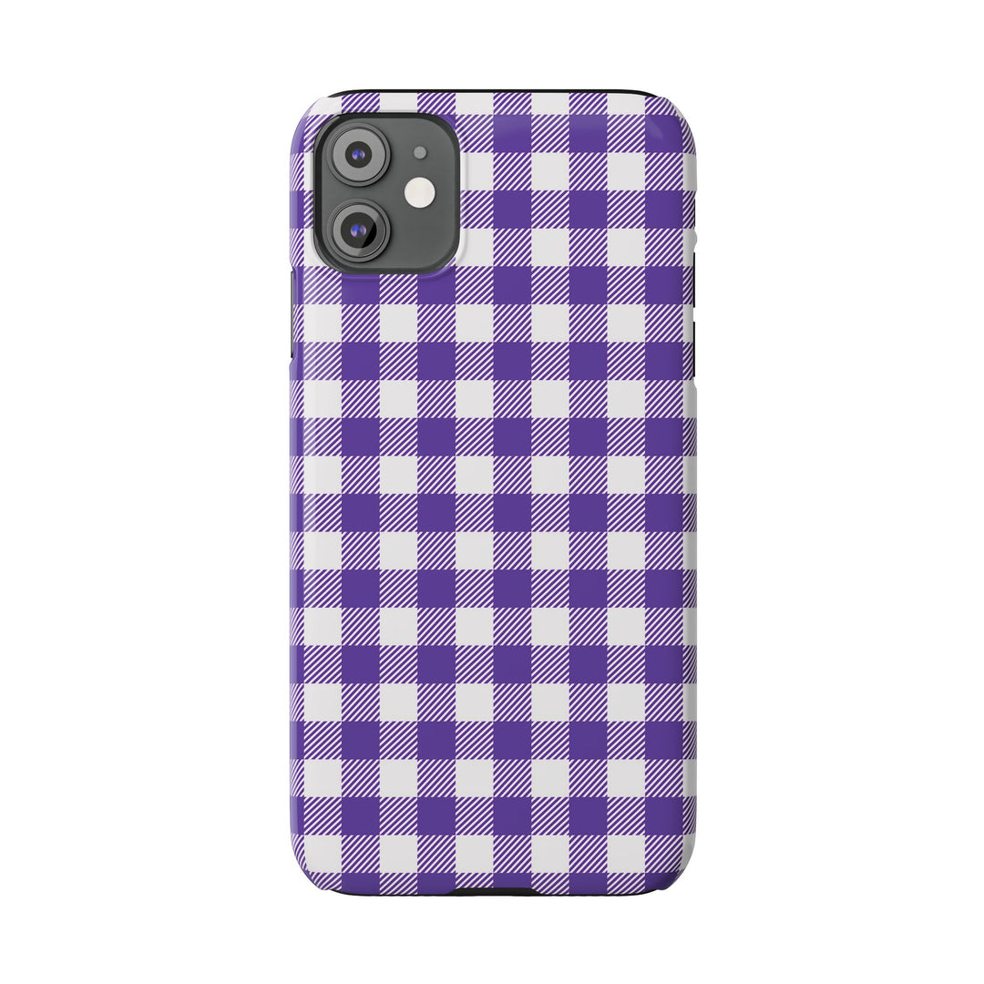 Slim Purple Gingham Gift for Her Cute Phone Cases for Iphone 16 Pro Max | iPhone 15 Case | iPhone 15 Pro Max Case, Iphone 14, 13, 12, 11, 10, 8, 7 - Studio40ParkLane