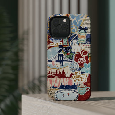 New York Winter Coquette Collage Tough Magsafe Cute Phone Cases for Iphone | iPhone 17 Pro Max Case, Iphone 16, Iphone 15 14 13 12 11 10 9