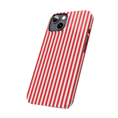 Slim Full Red Striped Cute Phone Case for Iphone 16 - | iPhone 15 Pro Max Case | iPhone 14 Case Iphone 13 12 11 10 9 8 7 XS X Gift for Her - Studio40ParkLane