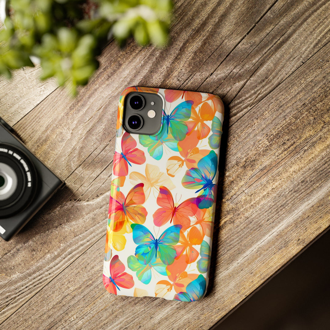 Slim Cute Phone Cases for Iphone - | iPhone 15 Case | iPhone 15 Pro Max Case, Iphone 14 Case, Iphone 14 Pro Max, Iphone 13, Summer Bright Butterflies - Studio40ParkLane