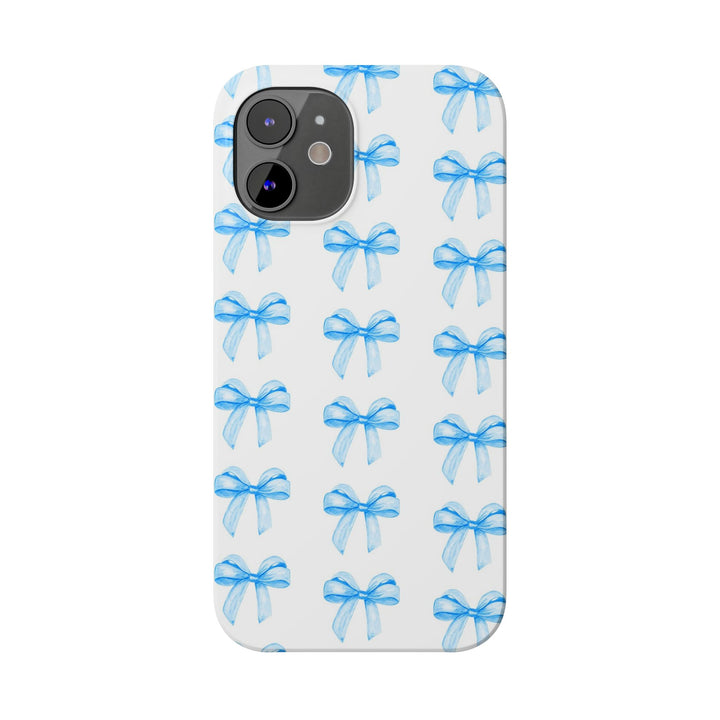 Slim Blue Bows Cute Phone Cases for Iphone 16 Pro Max | iPhone 15 Case | iPhone 15 Pro Max Case, Iphone 14, Iphone 14 Pro Max, Iphone 13 12 11 8 7 - Studio40ParkLane