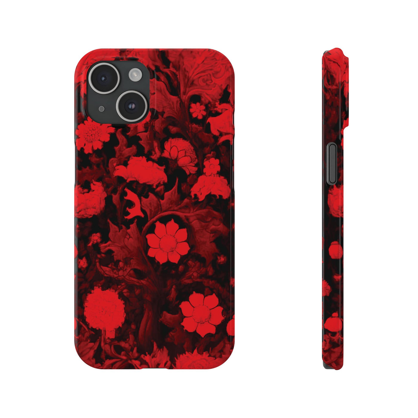 Slim Cute iPhone Cases - | iPhone 15 Case | iPhone 15 Pro Max Case, Iphone 14 Case, Iphone 14 Pro Max, Iphone 13, Red Flowers