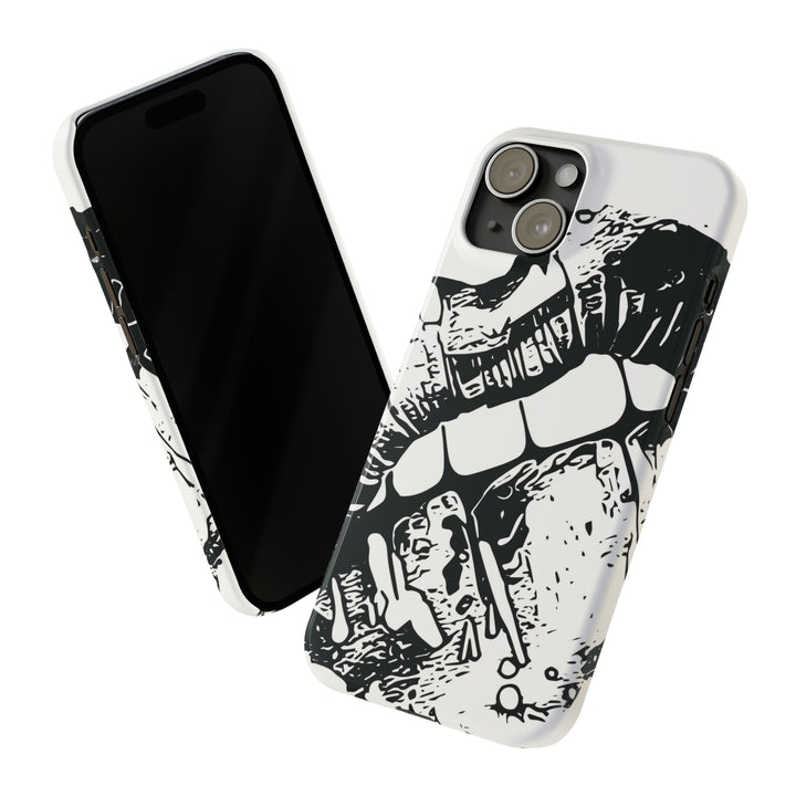 Slim Cute Phone Cases for Iphone - | iPhone 15 Case | iPhone 15 Pro Max Case, Iphone 14 Case, Iphone 14 Pro Max, Iphone 13, Smile Lips Black and White - Studio40ParkLane
