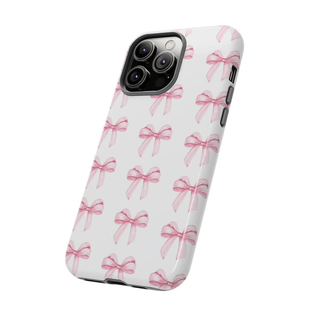 Pink Bows Cute Phone Case, for IPhone 16 Pro Max | Iphone 15, Iphone 14, IPhone 13 Case, 11 8 7, Samsung Galaxy S24, S23, S22, S21, 2 Layer Protection - Studio40ParkLane