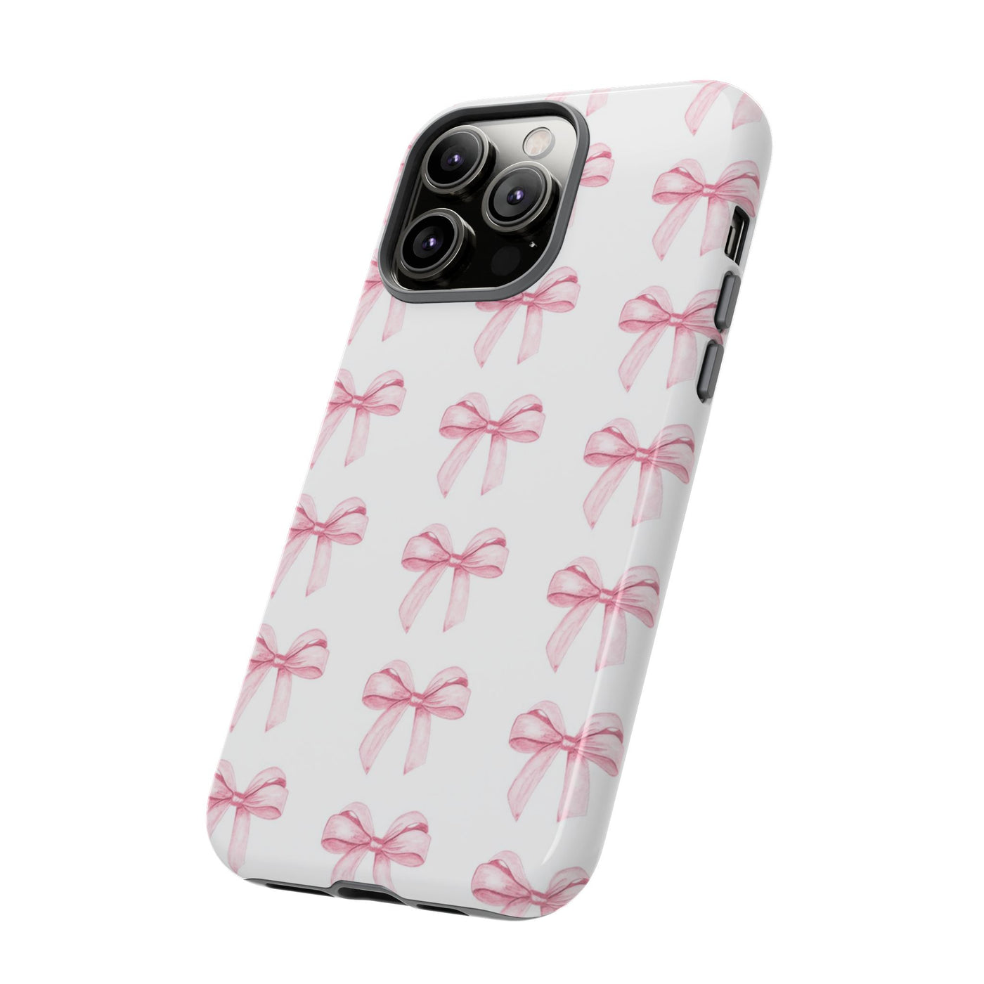 Pink Bows Cute Phone Case, for IPhone 16 Pro Max | Iphone 15, Iphone 14, IPhone 13 Case, 11 8 7, Samsung Galaxy S24, S23, S22, S21, 2 Layer Protection