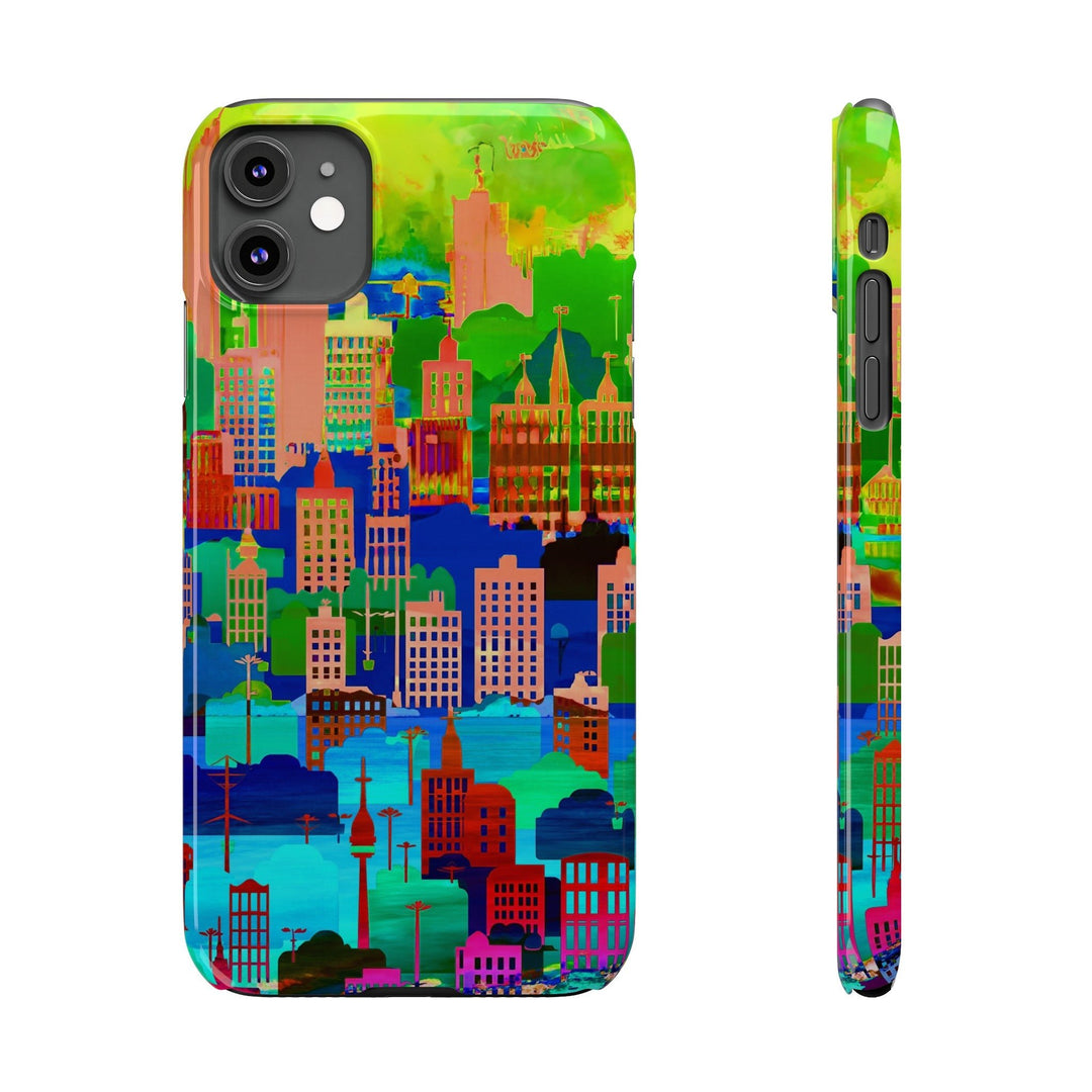 Slim Cute Phone Cases for Iphone - | iPhone 15 Case | iPhone 15 Pro Max Case, Iphone 14 Case, Iphone 14 Pro Max, Iphone 13, Summer City Skyline - Studio40ParkLane