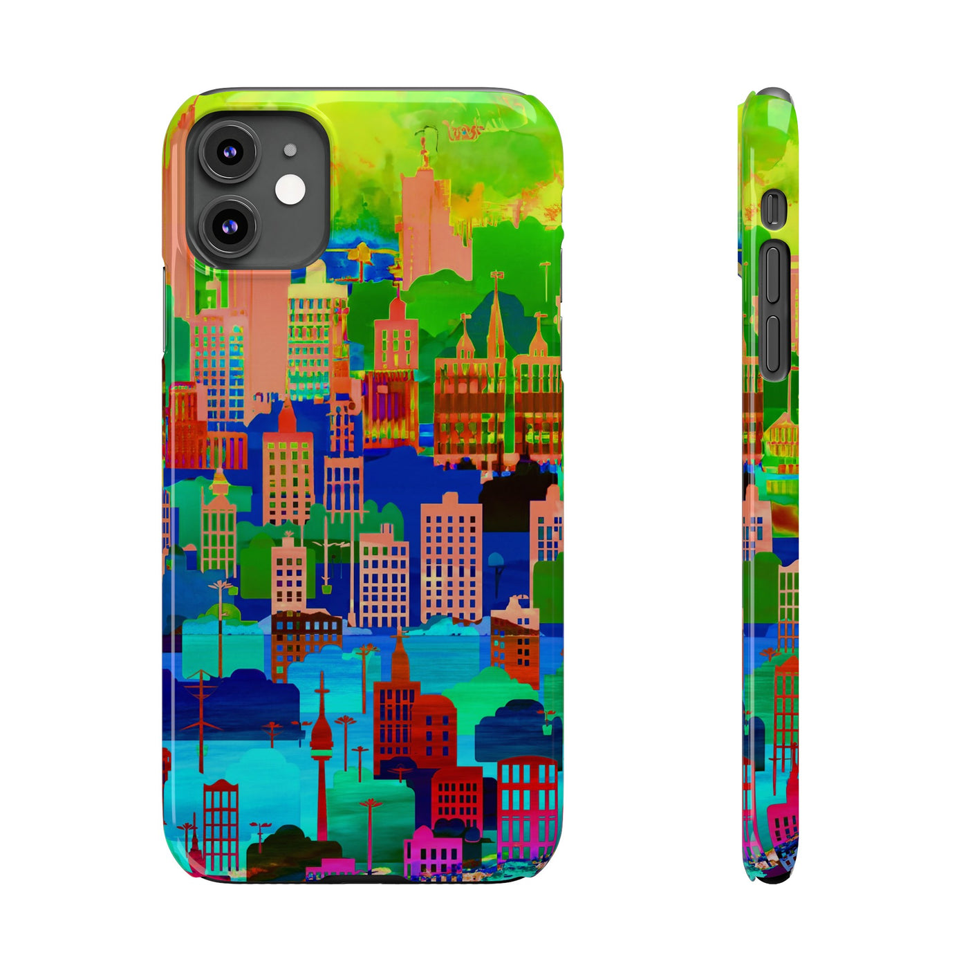 Slim Cute Phone Cases for Iphone - | iPhone 15 Case | iPhone 15 Pro Max Case, Iphone 14 Case, Iphone 14 Pro Max, Iphone 13, Summer City Skyline