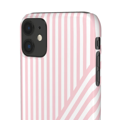 Aesthetic Sweet Pink Stripes Cute Phone Case Sleek Snap - For iPhone 17 Pro Max iPhone 16 Pro iPhone 15 Iphone 14 Plus 13 Pro 12 11 10 Gift