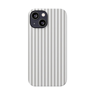Slim Light Grey Striped Cute Phone Case for Iphone 16 - | iPhone 15 Pro Max Case | iPhone 14 Case Iphone 13 12 11 10 9 8 7 Gift for Her - Studio40ParkLane
