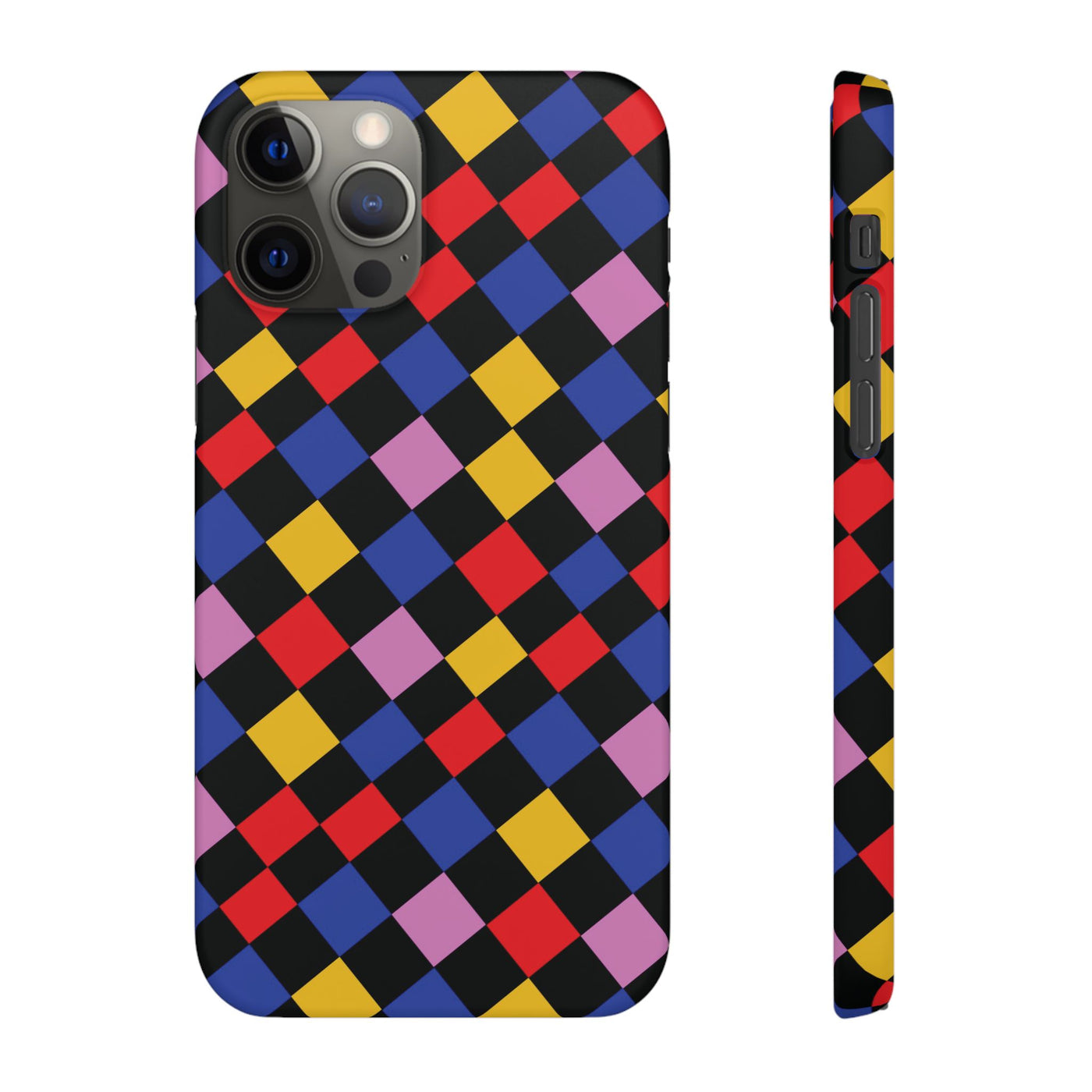 Colorful Checkerboard Cute Phone Case - Sleek Snap - for iPhone 16 15 14 13 12 11 Max Pro Plus Samsung Galaxy S24 S23 S22 S21 S20 Plus Ultra - Studio40ParkLane