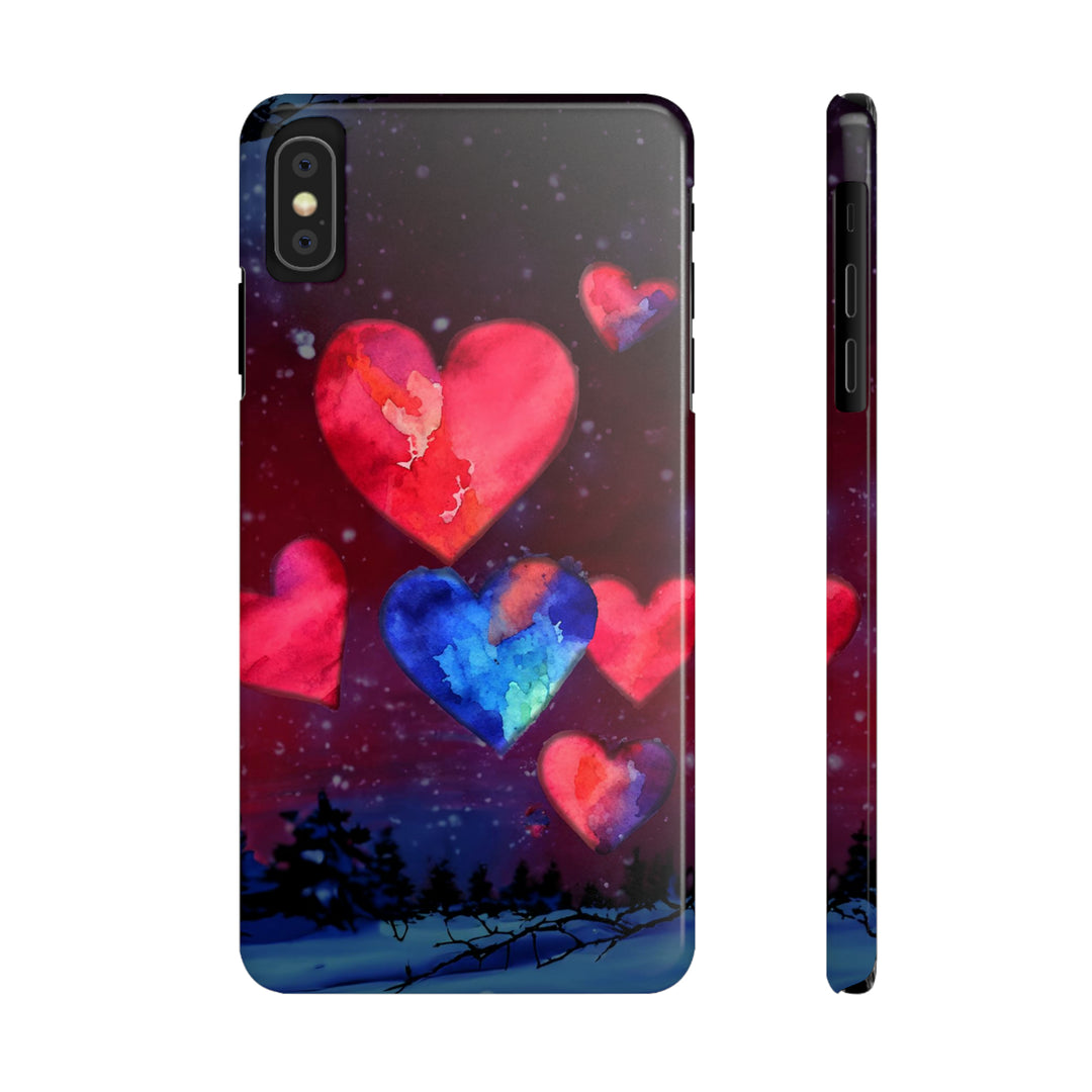 Slim Cute Phone Cases for Iphones - | iPhone 15 Case | iPhone 15 Pro Max Case, Iphone 14 Case, Iphone 14 Pro Max, Iphone 13, Night Sky Hearts Love - Studio40ParkLane