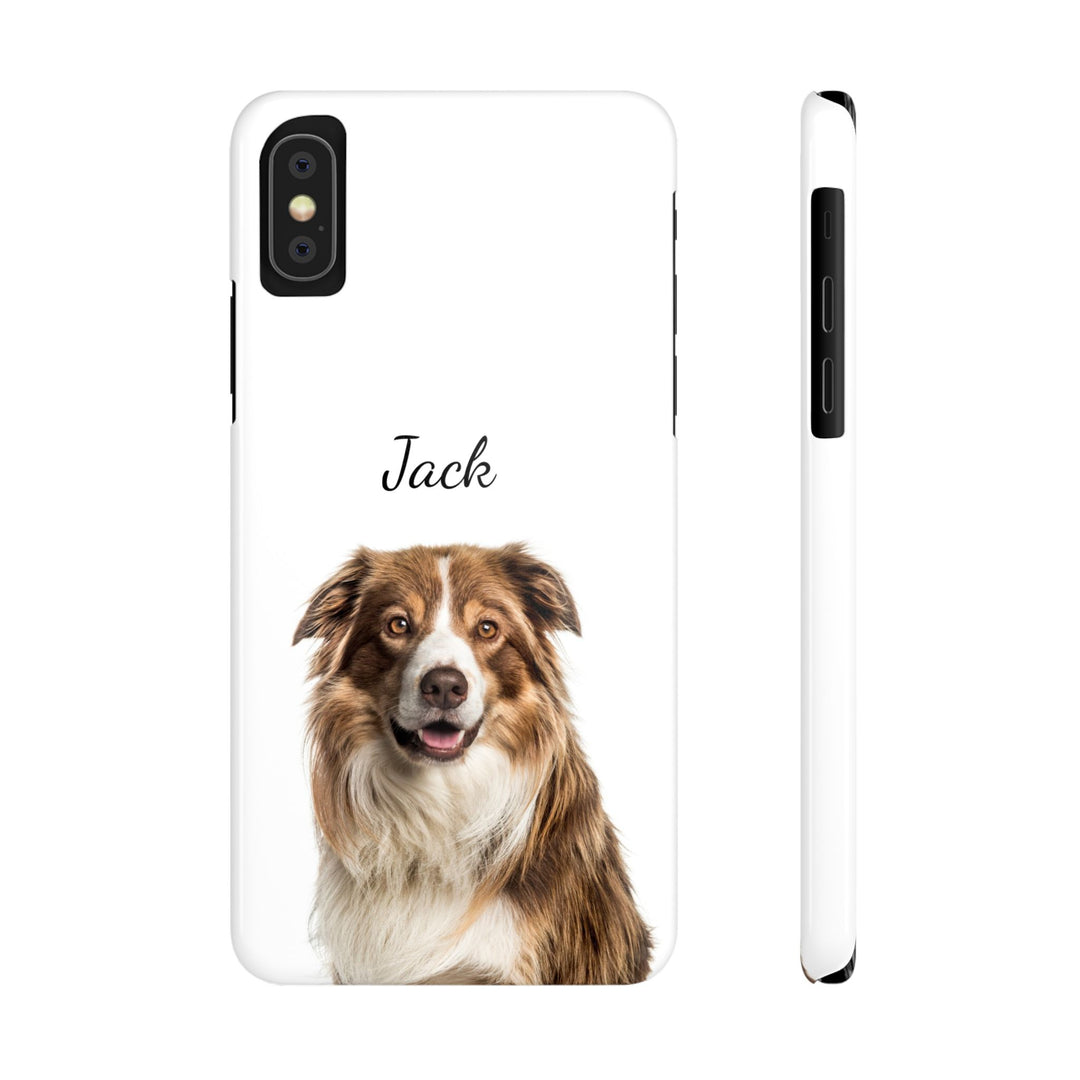 Slim Custom Personalized Pet Phone Cases Dog Phone Cases Cat Phone Cases for Iphone 16, 15, 14, 13, 12, 11, 8, 7 Custom Name Personalized Phone Case - Studio40ParkLane