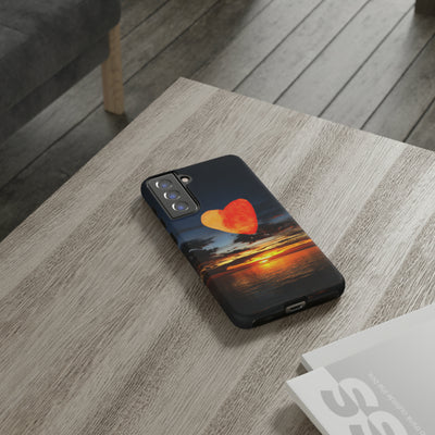Cute Samsung Phone Case | Aesthetic Samsung Phone Case | Galaxy S23, S22, S21, S20 | Luxury case, Cute Rising Heart Sunset Phone Case