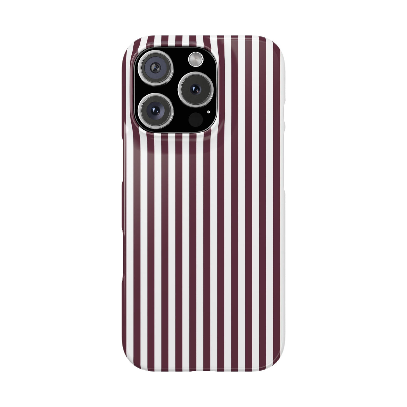 Slim Burgundy Wine Striped Cute Phone Case for Iphone 16 - | iPhone 15 Pro Max Case | iPhone 14 Case Iphone 13 12 11 10 9 8 7 Gift for Her - Studio40ParkLane