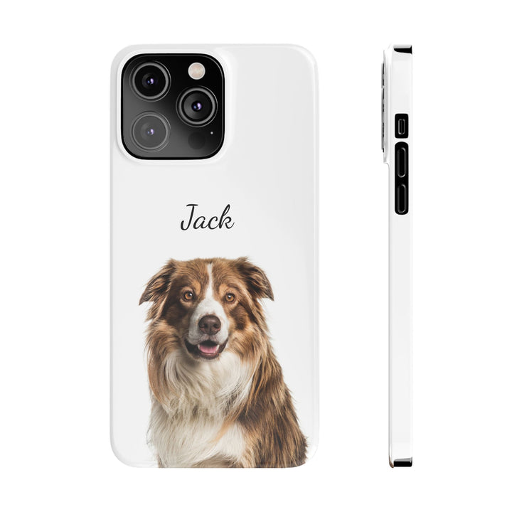 Slim Custom Personalized Pet Phone Cases Dog Phone Cases Cat Phone Cases for Iphone 16, 15, 14, 13, 12, 11, 8, 7 Custom Name Personalized Phone Case - Studio40ParkLane