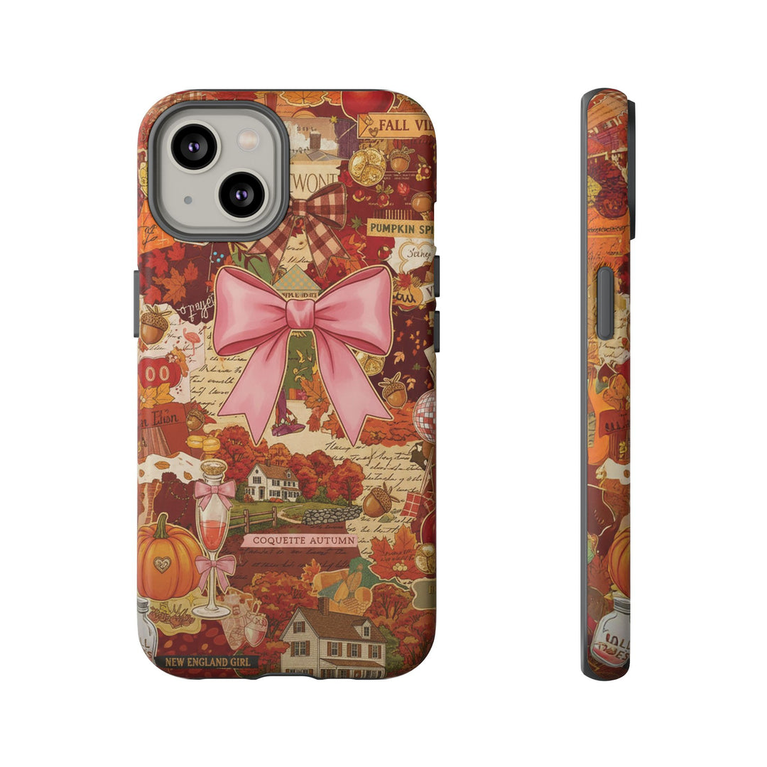 New England Fall Coquette Collage Tough Premium Phone Case - For iPhone 16 Pro Max iPhone 15 Pro iPhone Iphone 14 Plus 13 Pro 12 11 10 XR XS