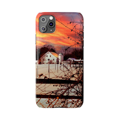 Slim Cute iPhone Cases - | iPhone 15 Case | iPhone 15 Pro Max Case, Iphone 14 Case, Iphone 14 Pro Max, Iphone 13, New England Winter Sunset