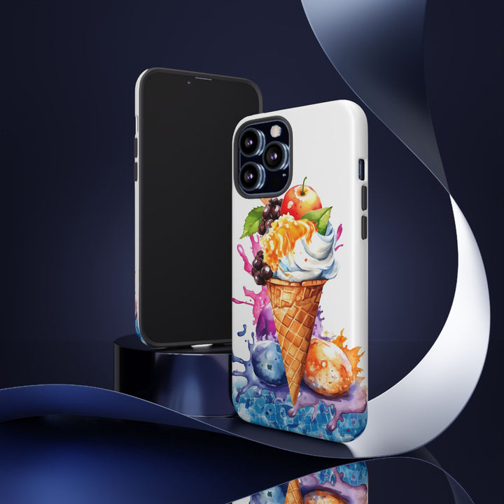 Impact Resistant, Summer Ice Cream Cone, Cute Phone Cases for Samsung S24, S23, S22, S21, IPhone 15 pro Iphone 14 pro Iphone 13 IPhone 12 Iphone 11 - Studio40ParkLane